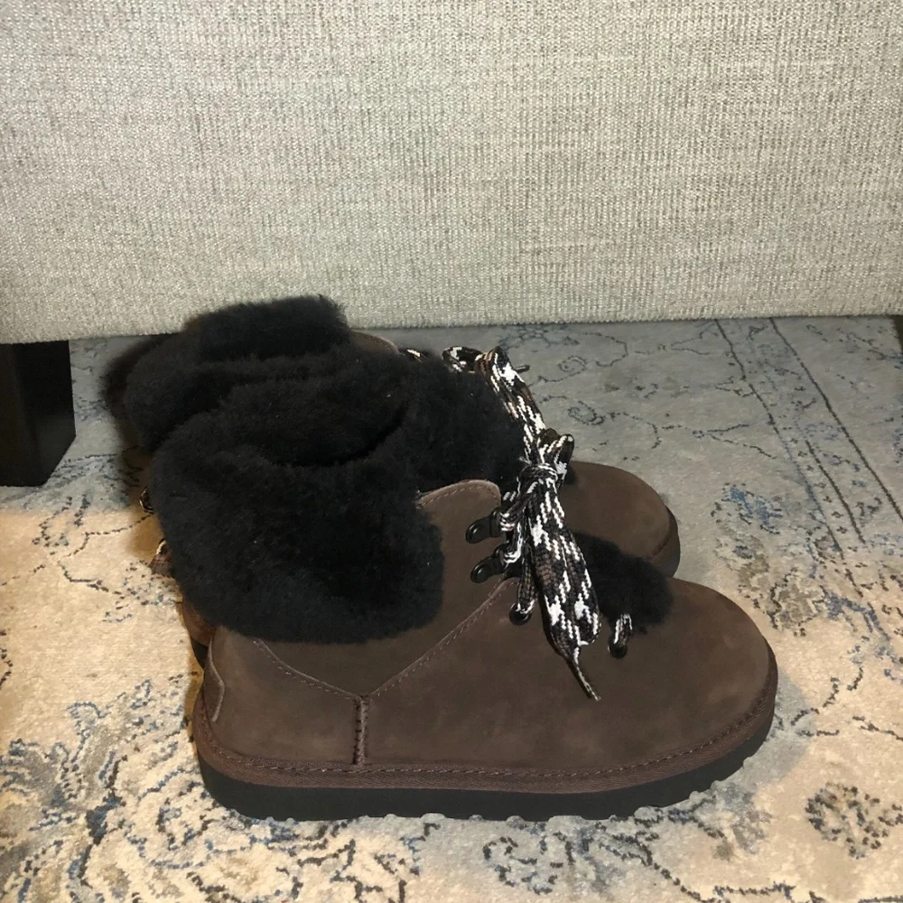 UGG Classic Mini Alpine Lace Brown Burnt Cedar